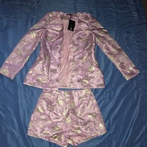 Floral high waist short and blazer set